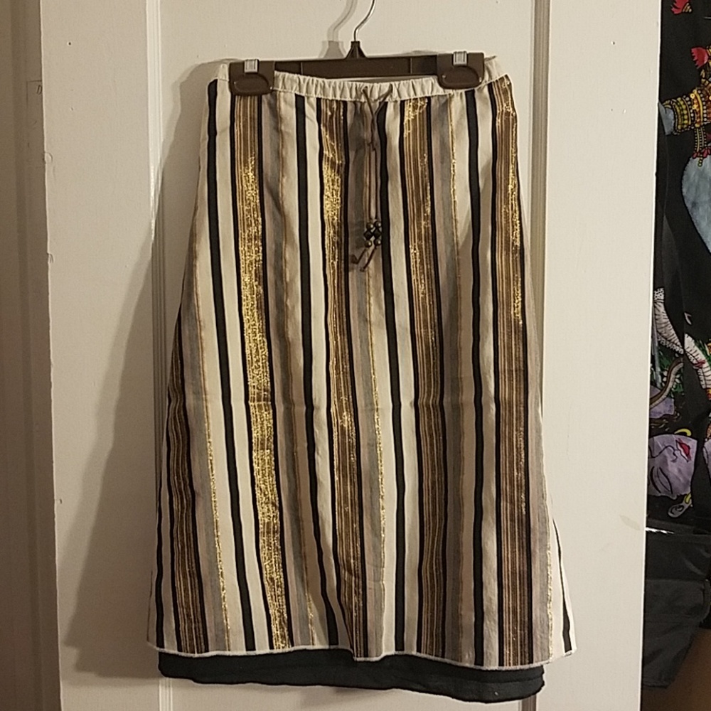 Striped cotton skirt